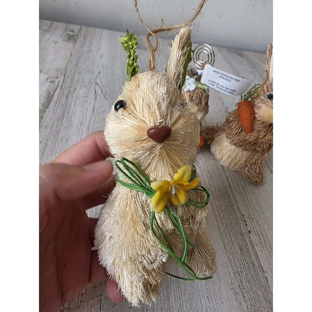 Pier 1 bottle brush rabbit‎ bunny placeholder ornament Easter Bunny decor